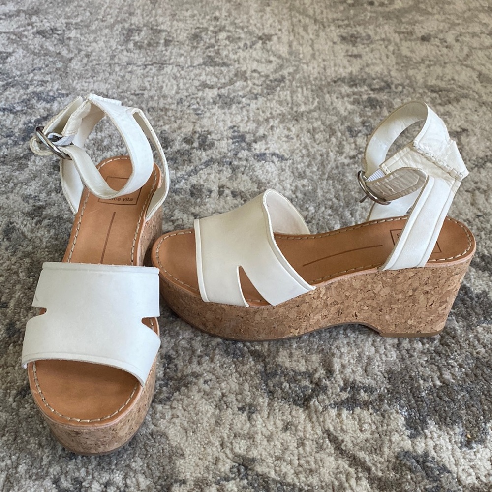 White dolce vita wedges. Size 6